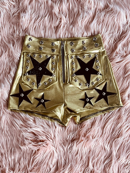 The "Queen Bitch" Hot Pant Set (Glitter Spandex)